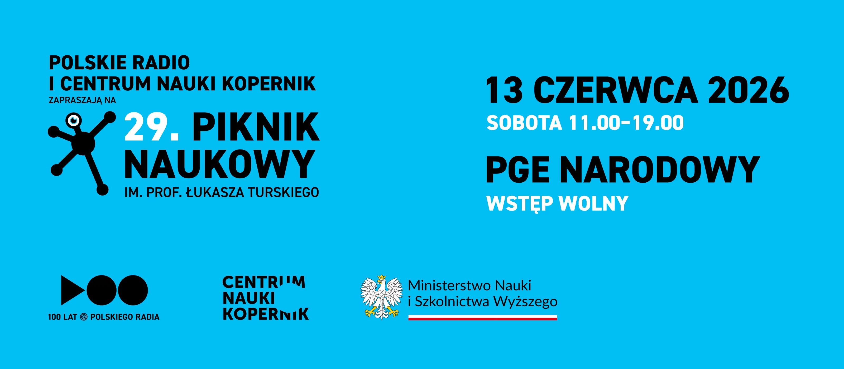 Grafika promująca Piknik organizowany przez Polskie Radio i Centrum Nauki Kopernik